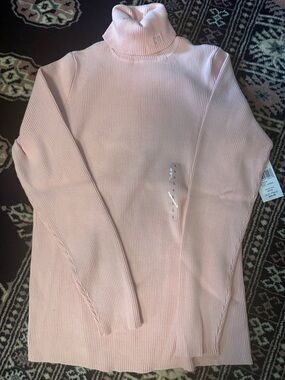 Polo by Ralph Lauren Light Pink Ribbed Turtleneck Sweater